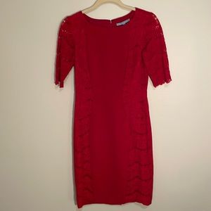 ANTONIO MELANI Red Lace Dress